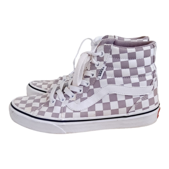 Vans women's sk8 high checkboard size 7 color mauve w - Picture 2 of 10
